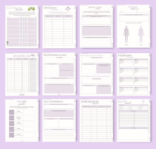 ADHD Digital Diary, Undated Diary, iPad Diary, Adult ADHD Diary, ADHD Diary, GoodNotes Diary, Scientific Purple ADHD Diary