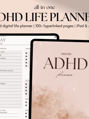 ADHD Digital Diary, Undated Digital Diary, ADHD Diary, iPad Diary, GoodNotes Diary, Adult ADHD Diary, Daily and Weekly ADHD Diary