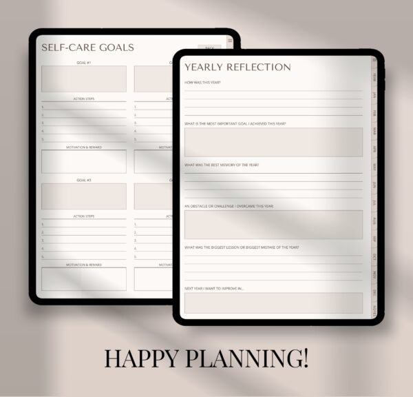 Undated digital diary, iPad and Android diary, GoodNotes diary, digital calendar, daily, weekly, monthly journal, 2024 2025 diary for iPad