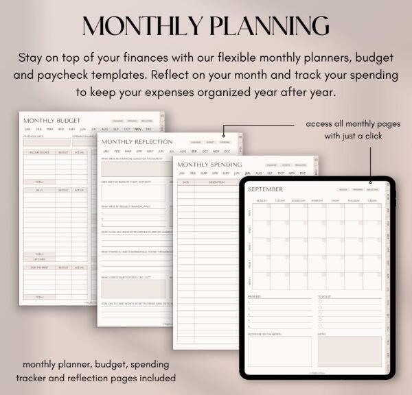 Digital Financial Budget Planner, Finance Tracker, GoodNotes Budget Planner, Undated Finance Planner, Monthly Budget, iPad Finance Template